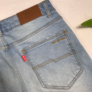 Quần Jeans nam ALE JEANS, ống suông, co giãn nhẹ, xanh đậm, chất liệu thun cotton MWID005m