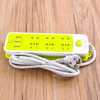Ổ CẮM ĐIỆN 6 PHÍCH CẮM 3 CỔNG USB XANH LÁ