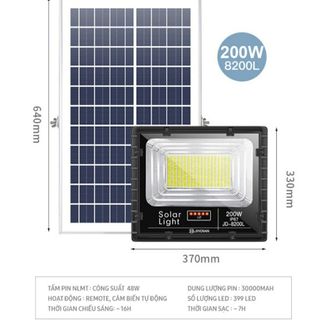 ĐÈN NĂNG LƯỢNG MẶT TRỜI HÃNG JINDIAN JD-8200L (200W)