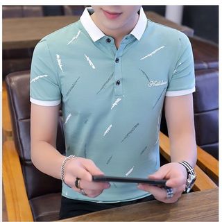 ÁO CỔ MÀU XANH NGỌC IN NHIỀU
