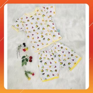 Đồ bộ sơ sinh tay ngắn phối hoạ tiết xinh xắn cho bé - L&L Kids giá sỉ