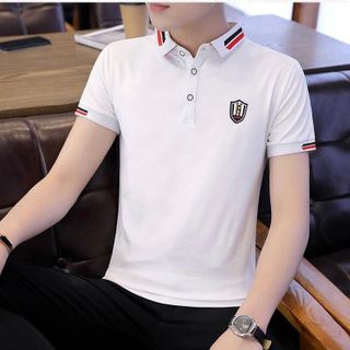ÁO POLO THÊU CỔ THÊU NGỰC TRÁI MÀU TRẮNG