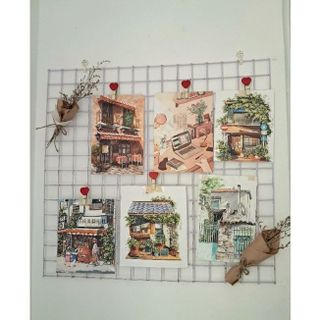 Khung lướt sắt trang trí góc học tập, góc làm việc, trang trí tường.