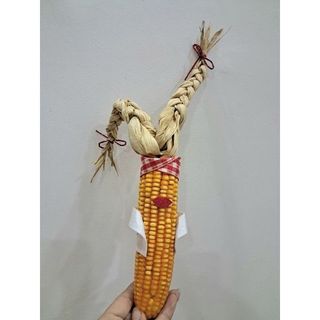 Cô gái bắp ngô, ngô khô trang trí, decor nhà cửa