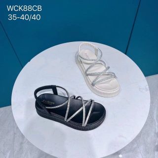 Sandal nữ đế dày quai chéo đính đá sang chảnh WCK88 giá sỉ