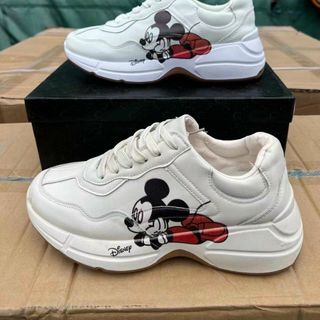 Giày thể thao nam chất da phối chuột mickey V194