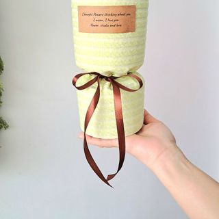 Bó hoa hồng sáp 7 bông bằng vải