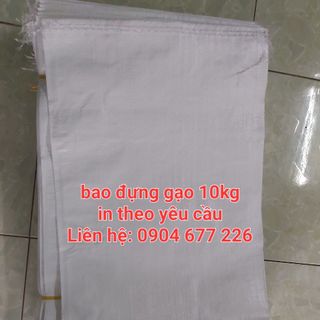 Bao pp dệt, bao đựng gạo 10kg màu trắng