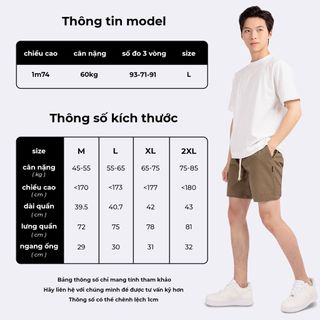 Quần short kaki nam OBAHA cạp chun giá sỉ