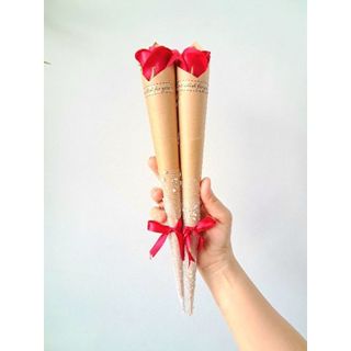[Ship Hỏa Tốc] Hoa sáp 1 bông ốc quế kèm lưới tuyết