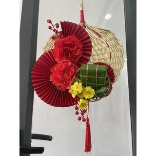 Quạt tre trang trí tết, mẹt tre trang trí tết
