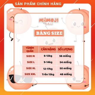 Tã bỉm quần Momoji organic mỏng thấm hút tốt size M56 (6kg- 12kg) tốt cho bé