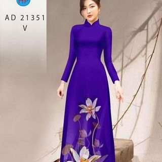 Áo dài 3d họa tiết hoa sen 21351