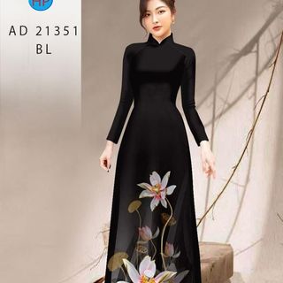 Áo dài 3d họa tiết hoa sen 21351
