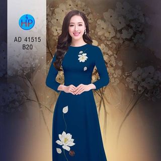 Áo dài 3d họa tiết hoa sen 41515