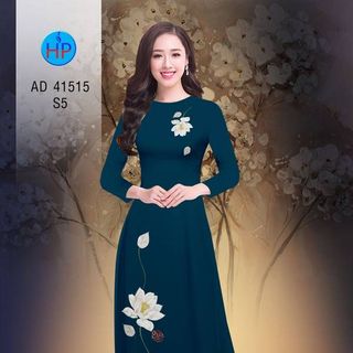 Áo dài 3d họa tiết hoa sen 41515