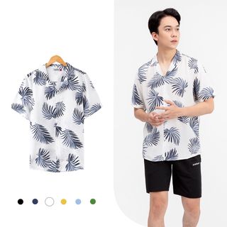 Áo sơ mi họa tiết OBAHA Cuban shirt hoa lá đi biển PA011