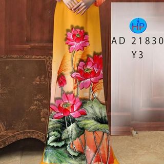 Áo dài 3d họa tiết hoa sen 21830