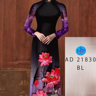 Áo dài 3d họa tiết hoa sen 21830