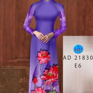 Áo dài 3d họa tiết hoa sen 21830