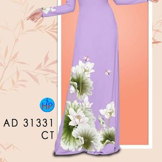 Áo dài 3d họa tiết hoa sen 31331