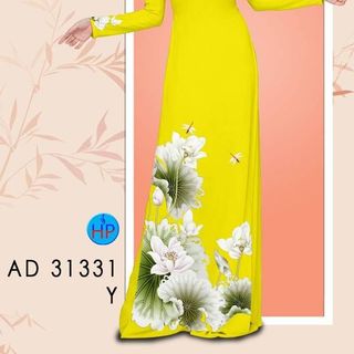 Áo dài 3d họa tiết hoa sen 31331