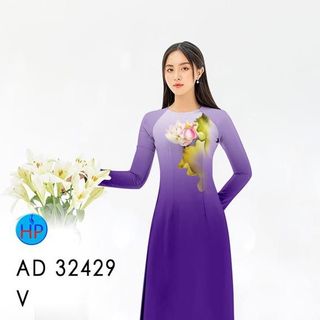 Áo dài 3d họa tiết hoa sen 32429