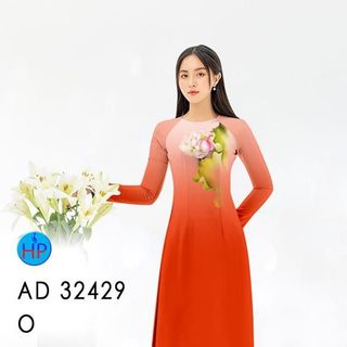 Áo dài 3d họa tiết hoa sen 32429