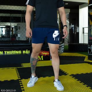 Quần short nam, quần đùi thể thao nam, chất dù Xi dãn , 2 lớp, fom trên gối size từ 55kg-85kg