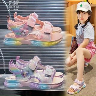 Sandal trẻ em quai dán họa tiết elsa w034