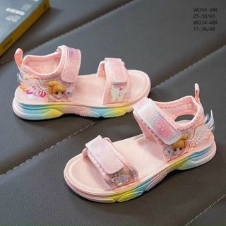 Sandal trẻ em quai dán họa tiết cô gái w034