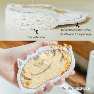 Miếng Bọt Biển Rửa Chén Dạng Nén Hoạt Hình Dễ Thương Kháng Khuẩn Thùng 500