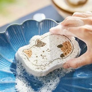 Miếng Bọt Biển Rửa Chén Dạng Nén Hoạt Hình Dễ Thương Kháng Khuẩn Thùng 500