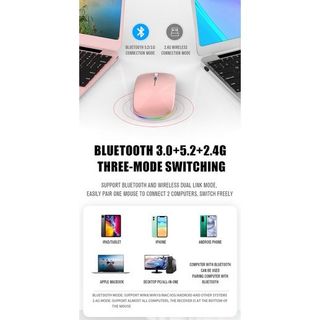 Chuột Không Dây 2 Chế Độ 2.4G Bluetooth 5.2 Siêu Mỏng Có Đèn LED GIÁ SỈ