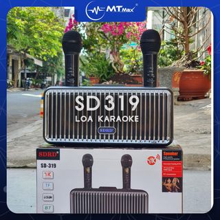 Loa karaoke bluetooth SD319 2 mic âm thanh hay nhỏ gọn phiên bản mới
