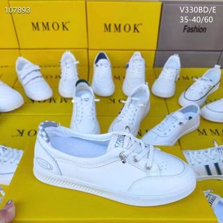 Giày thể thao nữ màu trắng chất da mềm êm chân