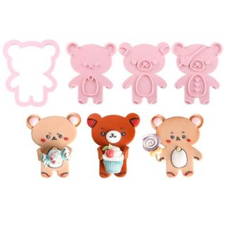 Bộ 3 khuôn fondant, dụng cụ làm bánh quy, Cutter, cookie gấu con – Mã số 19 giá sỉ