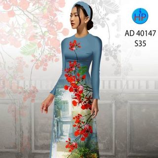 ÁO DÀI 3D HỌA TIẾT HOA PHƯỢNG 40147