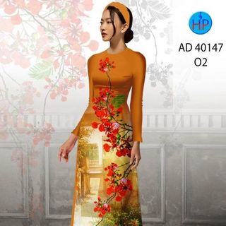 ÁO DÀI 3D HỌA TIẾT HOA PHƯỢNG 40147