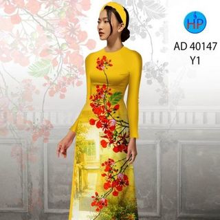 ÁO DÀI 3D HỌA TIẾT HOA PHƯỢNG 40147