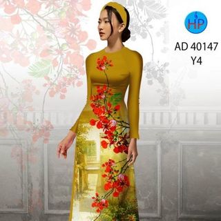 ÁO DÀI 3D HỌA TIẾT HOA PHƯỢNG 40147