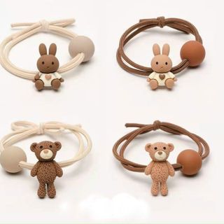 Set 4 Cột Tóc Gấu Và Thỏ Hàn Quốc