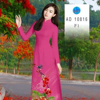 ÁO DÀI 3D HỌA TIẾT HOA PHƯỢNG 10816