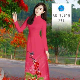 ÁO DÀI 3D HỌA TIẾT HOA PHƯỢNG 10816