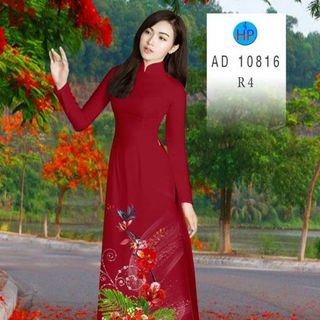 ÁO DÀI 3D HỌA TIẾT HOA PHƯỢNG 10816