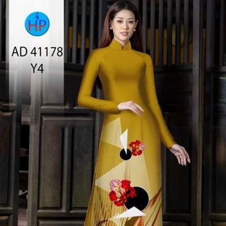 ÁO DÀI 3D HỌA TIẾT HOA PHƯỢNG 41178