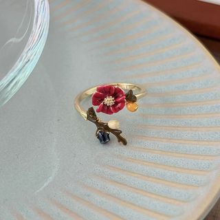NHA-002-B Nhẫn hình chú chim và hoa
