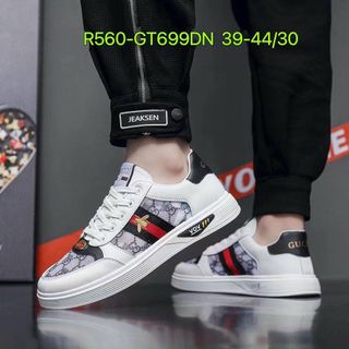 Giày thể thao nam da mềm họa tiết ong sang chảnh R560