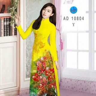 ÁO DÀI 3D HỌA TIẾT HOA PHƯỢNG 10804