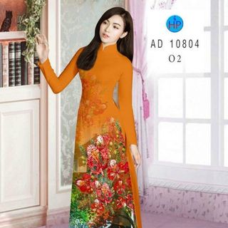 ÁO DÀI 3D HỌA TIẾT HOA PHƯỢNG 10804